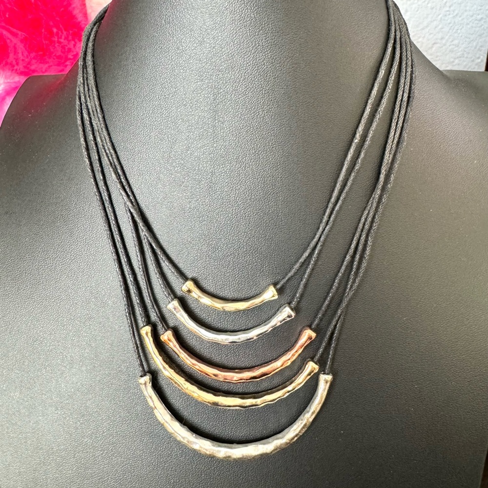 Hammered Multi Tone Necklace